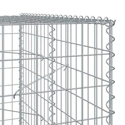 vidaXL Gabionkorg med skydd 200x100x200 cm galvaniserat järn