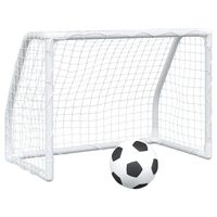 vidaXL Barnfotbollsmål 2 st med boll vit 64x35x48 cm metall