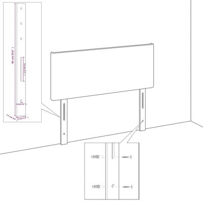 vidaXL Huvudgavlar 2 st ljusgrå 100x5x78/88 cm tyg