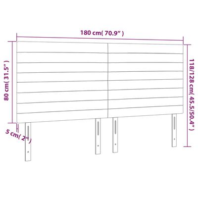 vidaXL Huvudgavlar 4 st rosa 90x5x78/88 cm sammet