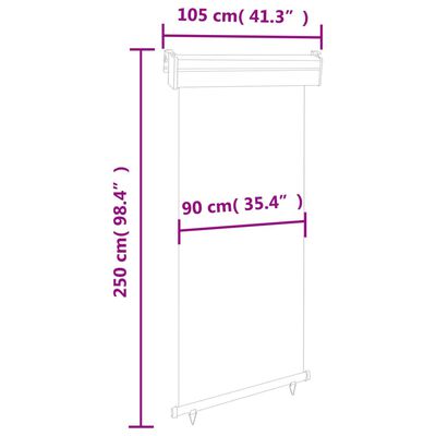 vidaXL Balkongmarkis 105x250 cm grå