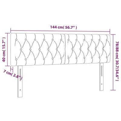 vidaXL Huvudgavlar 2 st ljusgrå 72x7x78/88 cm tyg