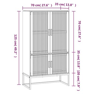 vidaXL Skåp svart 70x35x125 cm konstruerat trä