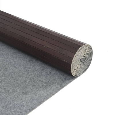vidaXL Matta rektangulär mörkbrun 80x400 cm bambu