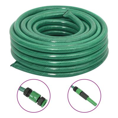 vidaXL Trädgårdsslang med kopplingar grön 0,75" 10 m PVC