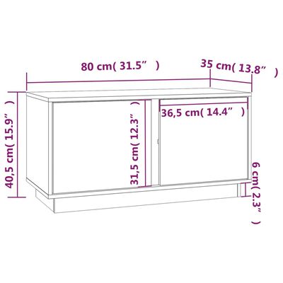 vidaXL Tv-bänk svart 80x35x40,5 cm massiv furu