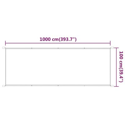 vidaXL Markis vertikal antracit 100x1000 cm oxfordtyg