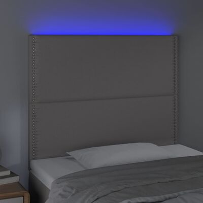 vidaXL Sänggavel LED grå 100x5x118/128 cm konstläder