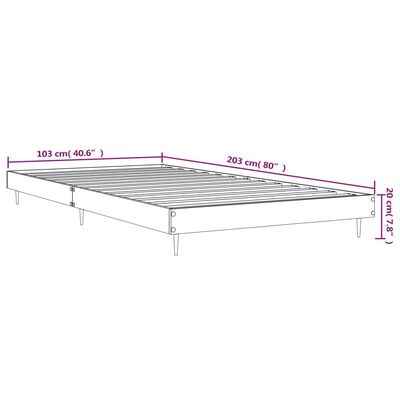 vidaXL Sängram utan madrass brun ek 100x200 cm konstruerad trä