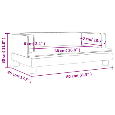 vidaXL Barnsoffa grå 80x45x30 cm konstläder