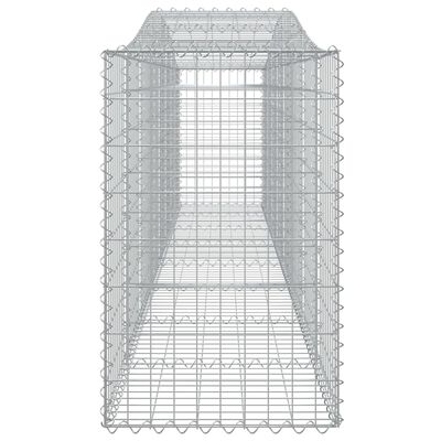 vidaXL Gabioner bågformade 6 st 400x50x80/100 cm galvaniserat järn