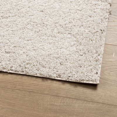 vidaXL Ryamatta PAMPLONA lång lugg modern gräddvit 200x200 cm