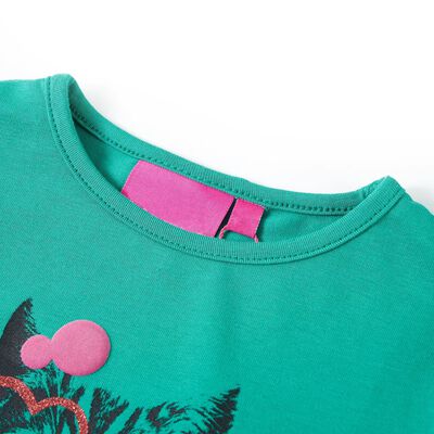 T-shirt med långa ärmar för barn ljusgrön 92