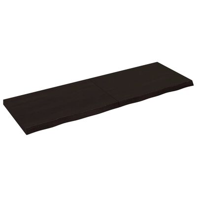 vidaXL Bordsskiva mörkbrun 180x60x(2-6) cm behandlad massiv ek