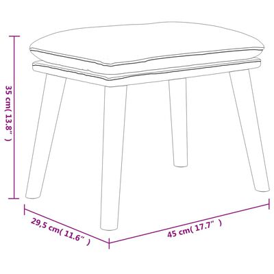 vidaXL Fotpall ljusgrå 45x29,5x35 cm sammet