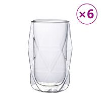 vidaXL Glaskoppar dubbelväggiga 6 st 450 ml