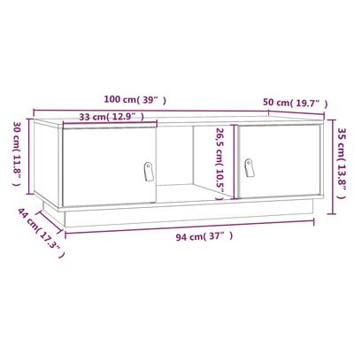 vidaXL Soffbord 100x50x35 cm massiv furu