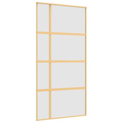 vidaXL Skjutdörr guld 102,5x205 cm frostat ESG-glas och aluminium