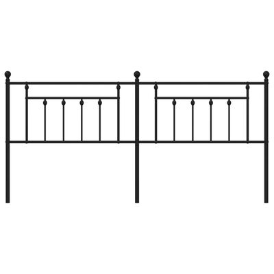 vidaXL Huvudgavel metall svart 200 cm