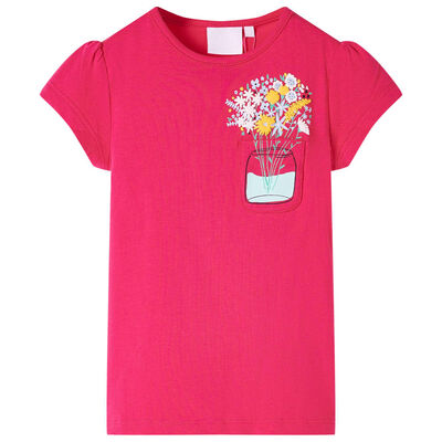 T-shirt för barn stark rosa 140