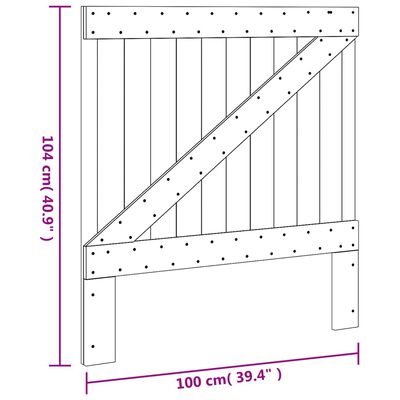 vidaXL Huvudgavel 100x104 cm massiv furu