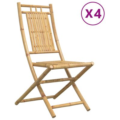 vidaXL Hopfällbara trädgårdsstolar 4 st 46x66x99 cm bambu