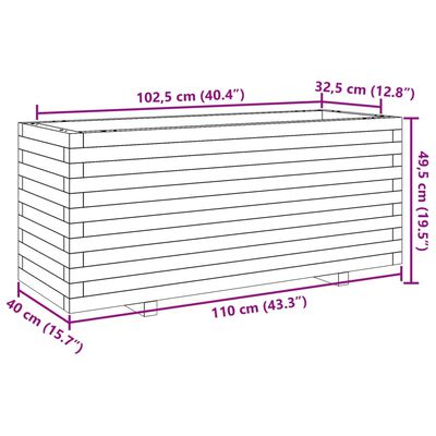 vidaXL Odlingslåda 110x40x49,5 cm impregnerat furu