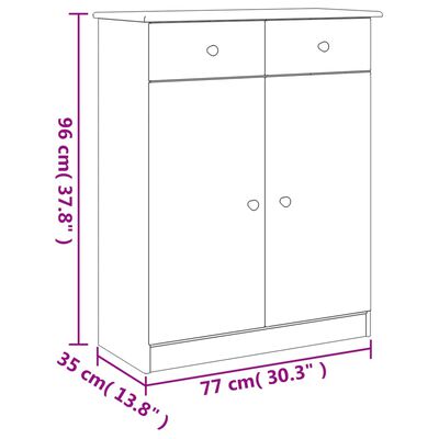 vidaXL Skoskåp ALTA 77x35x96 cm massiv furu