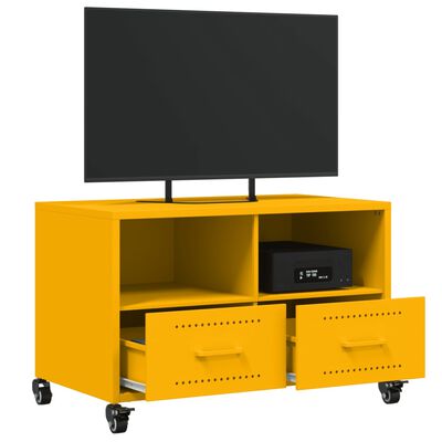 vidaXL Tv-bänk senapsgul 68x39x43,5 cm stål