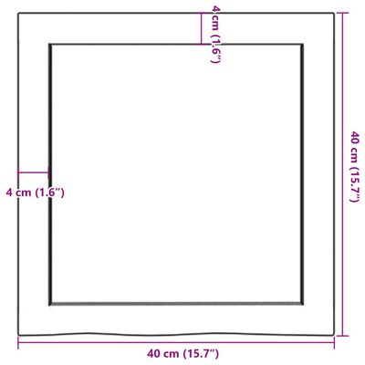 vidaXL Vägghylla mörkbrun 40x40x(2-4) cm behandlad massiv ek