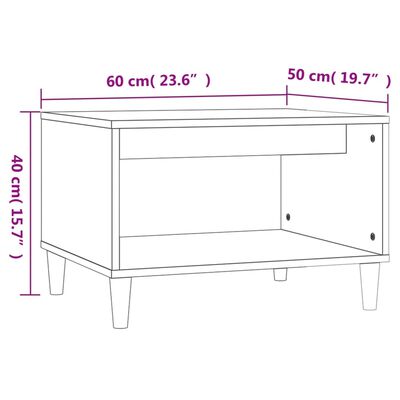 vidaXL Soffbord vit högglans 60x50x40 cm konstruerat trä