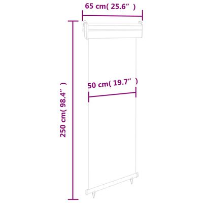 vidaXL Balkongmarkis 65x250 cm svart