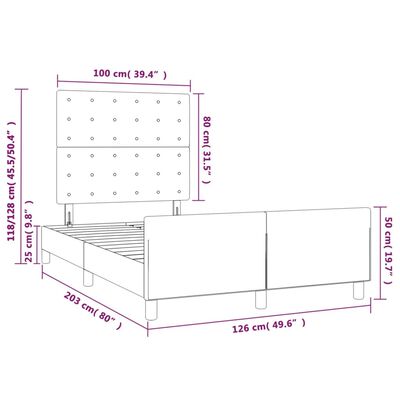 vidaXL Sängram med huvudgavel svart 120x200 cm konstläder