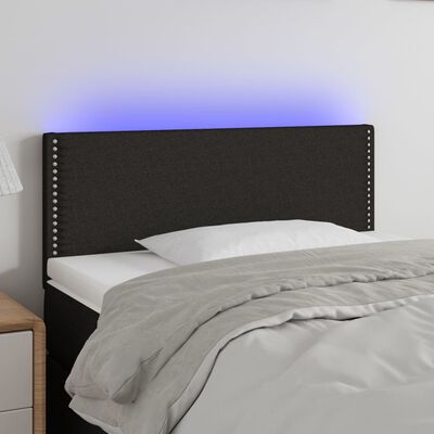 vidaXL Sänggavel LED svart 100 x 5 x 78/88 cm tyg