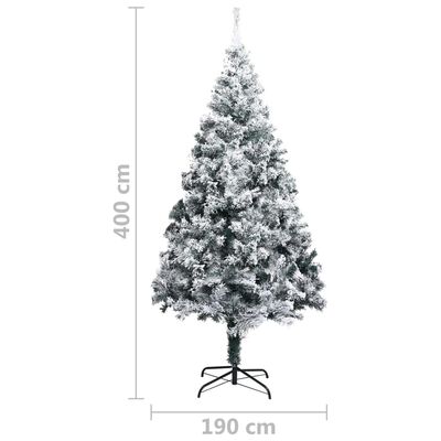 vidaXL Plastgran med snö grön 400 cm PVC