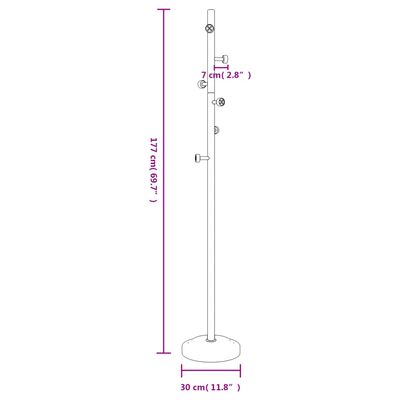 vidaXL Klädställning vit 177 cm pulverlackerat järn