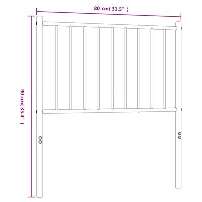 vidaXL Huvudgavel metall svart 75 cm