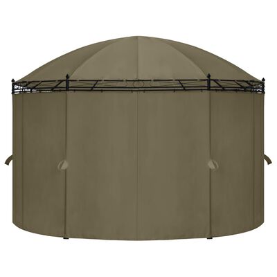 vidaXL Paviljong med draperier 520x349x255 cm taupe 180 g/m²