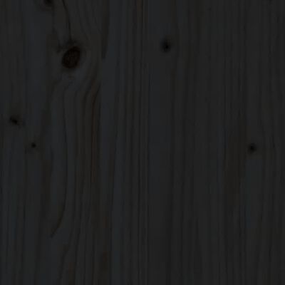vidaXL Sängram med huvudgavel svart 140x190 cm massivt trä