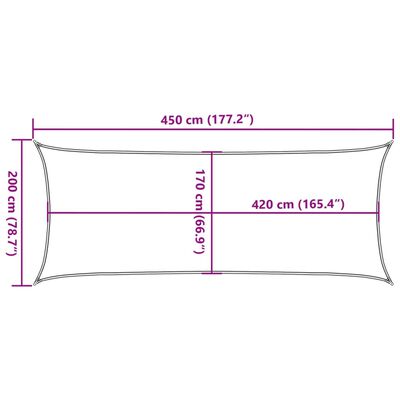 vidaXL Solsegel sandfärgat 4,5x2 m 100% polyesteroxford