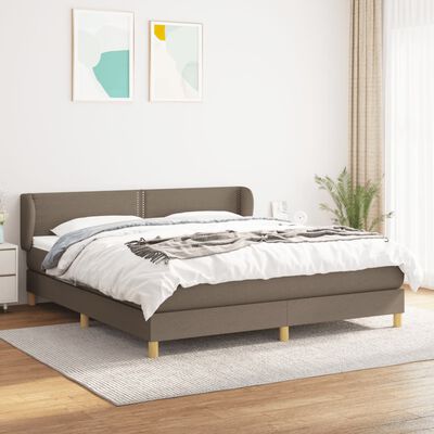 vidaXL Ramsäng med madrass taupe 180x200 cm tyg