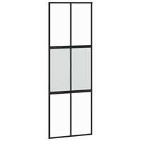 vidaXL Skjutdörr svart 76x205 cm härdat glas och aluminium