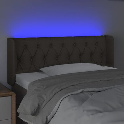 vidaXL Sänggavel LED taupe 103x16x78/88 cm tyg