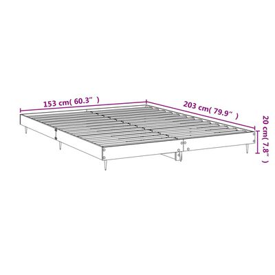 vidaXL Sängram utan madrass brun ek 150x200 cm konstruerad trä