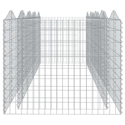 vidaXL Upphöjd planteringsgabion 400x100x100 cm galvaniserat järn