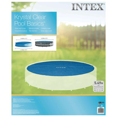 Intex Poolöverdrag solenergi blå 538 cm polyeten