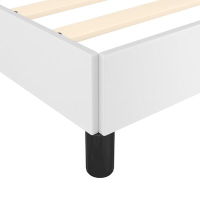 vidaXL Sängram med huvudgavel vit 100x200 cm konstläder