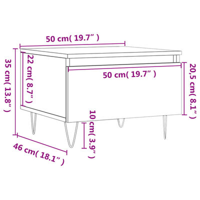 vidaXL Soffbord svart 50x46x35 cm konstruerat trä