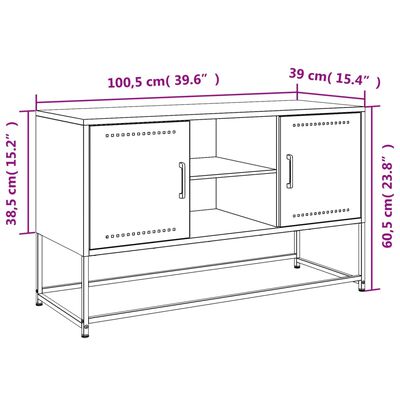 vidaXL TV-skåp rosa 100,5x39x60,5 cm stål