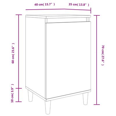 vidaXL Sängbord rökfärgad brun ek 40x35x70 cm konstruerat trä